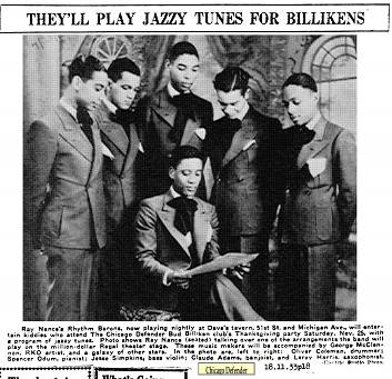 Ray Nance's Rhythm Barons in Chicago, 1933