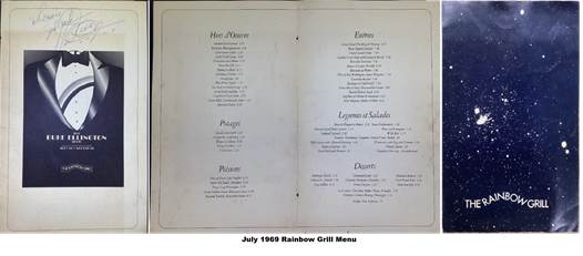 Rainbow Grill menu